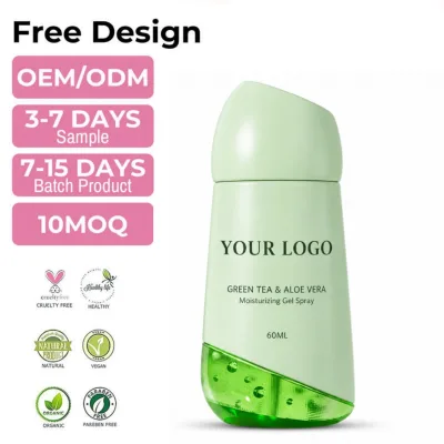 60ML Mineral Green Tea &Aloe Vera Moisturizer Face Cream Base Non-Sticky Waterproof Oil Free Cooling Liquid Primer Spray