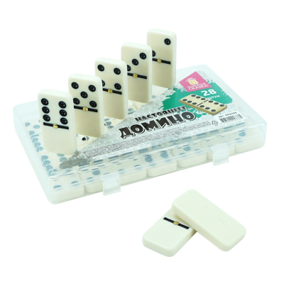 Factory Wholesale Ivory Dominoes Set Double 6 with Transparent Plastic Box Custom logo Design for Table Casino Game