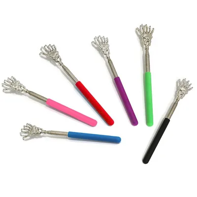 Metal Stainless Steel Telescoping Massage Tool Portable Extendable Telescopic Hand Massager Backslap with Rubber Handles 6 Color