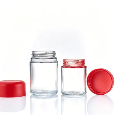 Wholesale Color Green Child Resistant Round Storage Free Sample Custom Logo Childproof Glass Jar with Airtight Lid