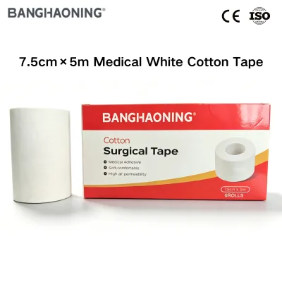 Factory Direct Premium Quality Zinc Oxide 7.5cm*5m White Cotton Medical Tape, Pressure Sensitive Adhesive Plasters