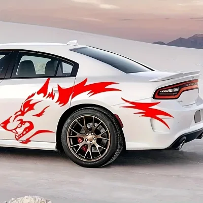 2 Pieces of Wolf Stickers, Car Decoration, Side Decoration Stickers on the Car Body