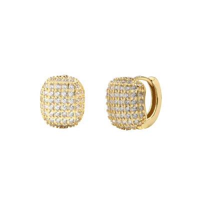 Laodun Luxury Earrings Women 925 Sterling Silver Designer Hoop Earrings Crystal Statement Earrings