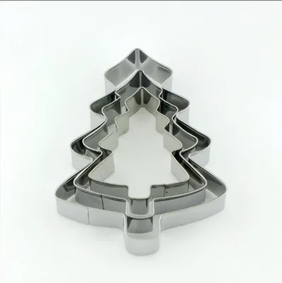 New Christmas Tree Cookie Mold, Stainless Steel 3-piece Set, Cake Mold, Cookie Mold Wholesale, DIY Cross-border Hot Sale