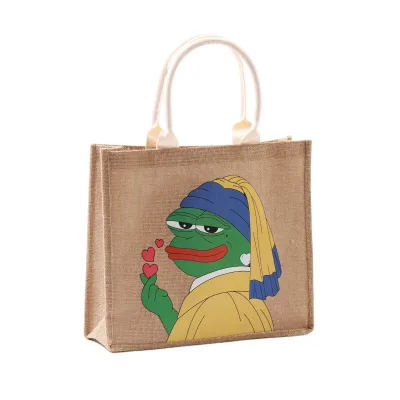 Custom Laminated Personalized Jute Reusable Grocery Tote Bag Personalized Bags