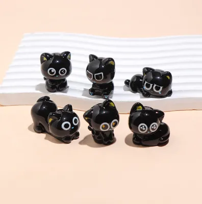 Halloween Mini Black Cat Figurines Cute Emotional Support Kitten Witchy October Party Decoration Cat Lover Collectible Gift Bulk