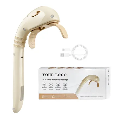 3 Modes Long Handle Massager Real Touch Feeling Shoulder Neck Massage Device Portable 3D Clamp Handheld Massager for Gifts