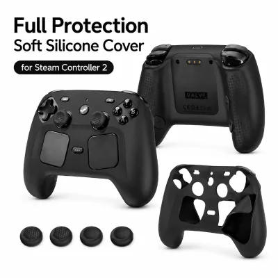 Premium Cover for Steam Controller 2 Silicone Protective Case with Handle Grips and Joystick Caps for Steam Controller 2026