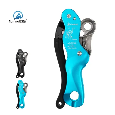 Camnal High Strength Aluminum Alloy Rappelling Belay Device Pass-Through Buckle Self-braking Double Stop Descender 300kg