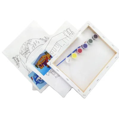 Wholesale Waterproof Eco-Friendly Hand Painted Christmas Digital Oil Canvas Frame for Children with Customizable Size