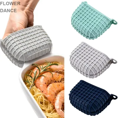 Silicone Oven Mitts Anti-Slip Heat Resistant Waterproof Features Printed Kitchen Insulation Gloves Hand Clip Tray Dish Bowl