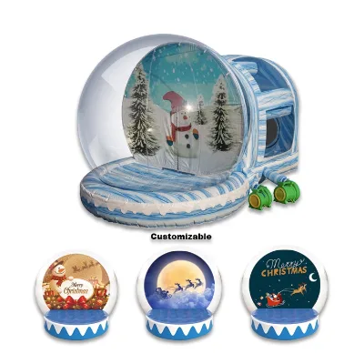 Commercial Christmas Advertising Inflatables Giant Transparent Snow Globe Photo Booth Tent Events Inflatable Bubble Snow Globe