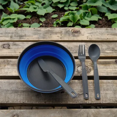 Other Camping & Hiking Products Outdoor Silicone Cookware Fold Pot Kettle Bowl Cup Plastic Cutlery Set