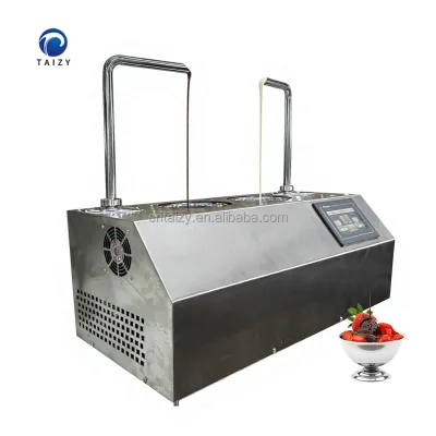 Double Head Commercial Hot Chocolate Dispenser Automatic Melting Fountain for Strawberry Coating Chocolate Machine