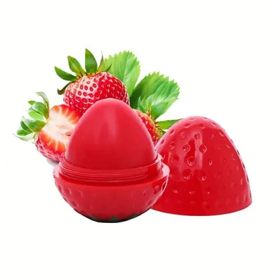 Hot Selling Strawberry Lip Gloss Container Moisturizing Lip Balm Packaging Ball Small Lip Oil