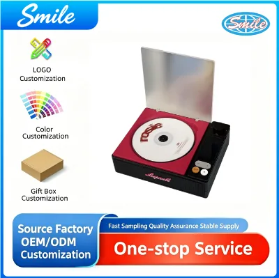 Portable Retro CD Player with BT Speaker Digital Display USB Interface Tray Type Design for Home Desktop Music Listening Player