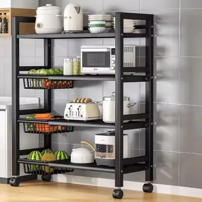 Practical Four Tier Kitchen Shelf for Fruits and Vegetables Simplify Your Kitchen Organization