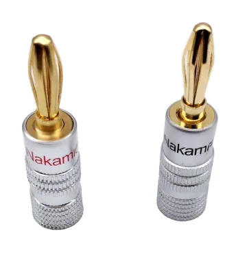 Gold-Plated Aluminum Shell 4MM Banana Plug Nakamic Amplifier Binding Post with Six-Leaf Flower Design for Consumer Electronics