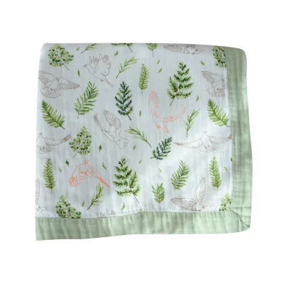 Maternal Infant Grade Home Bamboo Cotton Gauze Botanical Animal Print Children's Adult Summer Air-conditioning Cool Quilt