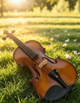 Handmade Semi-matte Spruce Maple Solid Wood Acoustic Violin Accessories with Ebony Fingerboard