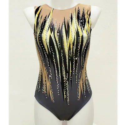 OEM Custom Profession Rhythmic Gymnastic Leotards Spandex  for Adult Performance and Training Dance Wear