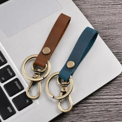 Promotional Men's/Women's Car Keychains Genuine Leather Key Chain Case with Pendant Organizers Waist Key Tags Case