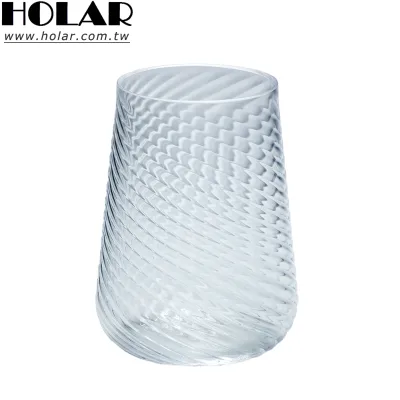 [Holar] Taiwan Made Hot Sale Swirl Pattern Reusable Plastic 20oz Stemless Wine Glasses for Catering Cafeteria Party