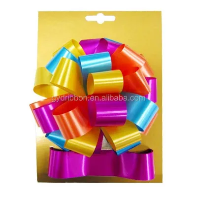 Christmas Ribbon Plastic Ribbon Bow Making Material/Fancy Glitter Pull Bow for Party Decorative