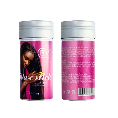 2021 Non Greasy Bulk pink Custom Edge Wax Sticks Hair Wig Travel Size with logo