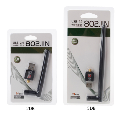 USB Wireless Network Card 150M Wireless Network Card Wifi Receiving Transmitter Computer Adapter 2DB Wireless WIFI
