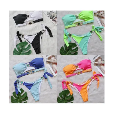 Aide Factory Women Rhinestones Luxury Swimwear Bathing Suit Jewelry Swimwear Diamond Shinny Gems Crystal Bikini Sequin Swimwear