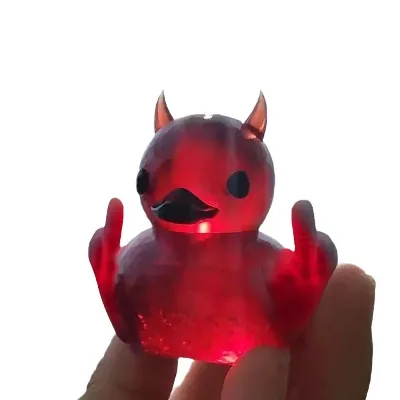 Hot Wholesale Resin Duck Toys Custom Car Ornaments Toys Custom Gothic Devil Style Duck Car Accessories