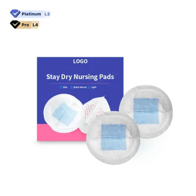 3D Honeycomb Surface 5.5*7.5 Gig Blue Core Disposable Breast Pads for Mom's Sensitive Skin
