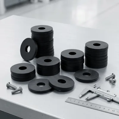 Custom Designed Mini Black Ferrite Ring Coated Soft Magnetic Material Permanently Magnetized CSMT Brand Moto Magnet Application