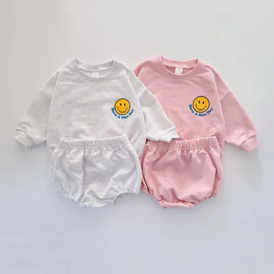Casual Baby Suit Summer Clothes Smile Print Cute Design Baby Boy Children's Clothing Suit