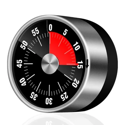 Stainless Steel Visual Mechanical Kitchen 60-Minutes Alarm Cooking Timer with Loud Alarm Magnetic Clock Timer