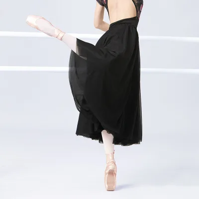 4layers of Tulle Professional Adult black Long Ballet Tutu for Women