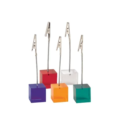 Business Gift Desktop Note Resin Memo Clip Holder Customized Square Table Name Card Holder Clips