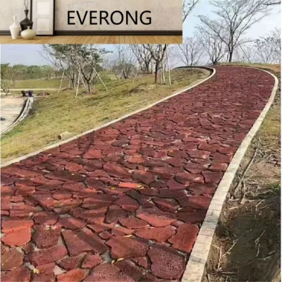 Nature Red Volcanic Lava Rock Random Crazy Pavers Irregular Tiles Modern Design Safe 5 Year Warranty
