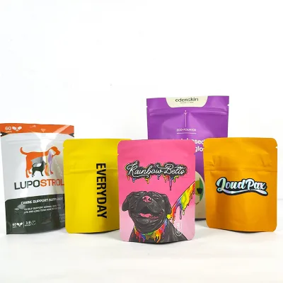 Custom Logo Low MOQ Digital Print Sachets PE/PET Zip Lock Self Heat Seal Stand Food Smell Proof Pouch MX-202 Meixin Custom Color
