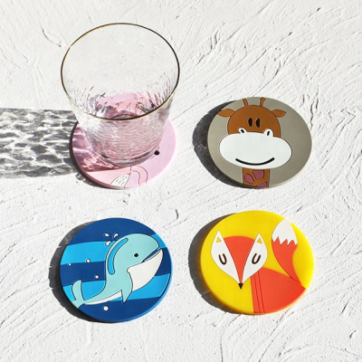 2023 New Product Animal Coasters Rubber Custom coaster for Drinks Heat Resistant Cup Mat