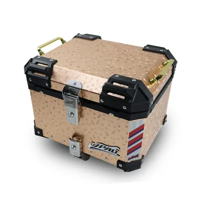 Color Customize Aluminum Top Box Tail Box Aluminum Motorcycle Rear Box square Corner 45L