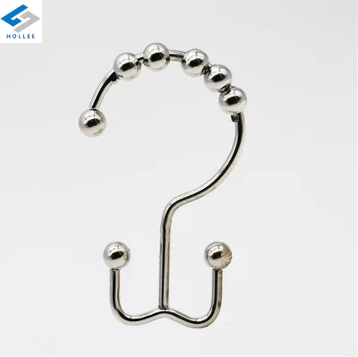 Set of 12 Nickle Metal Double Glide Sided Shower Curtain Hooks Rust Resistant Shower Curtain Rings for Shower Rods