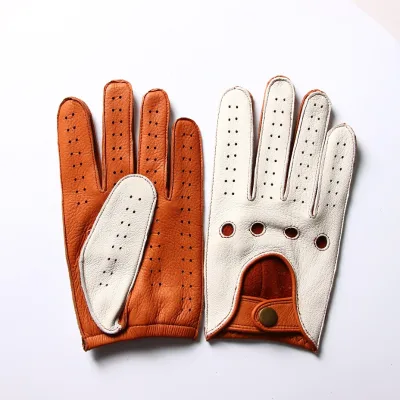 Men's High Quality Quaint Top Deerskin Driving Gloves for Winter for Sports Cycling Outdoor Activities Spring Autumn Leather