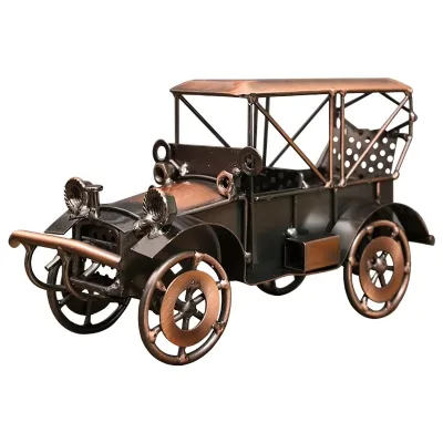 Vintage Car Model Supply Antique Electroplating Car Metal Crafts Shooting Props Q Series Two-Color Wrought Iron China Paper Box