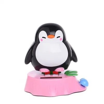 Creative Solar Swing Penguin Cartoon Children's Car Ornaments Wholesale Party Favors with Shaking Head Feature