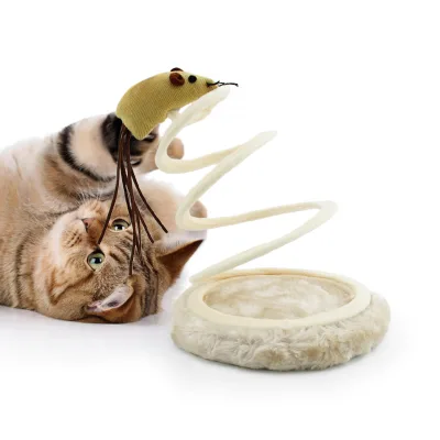 Spring Eco-Friendly Luxury Cat Toy with Scratcher and Feather Mouse for Kittens