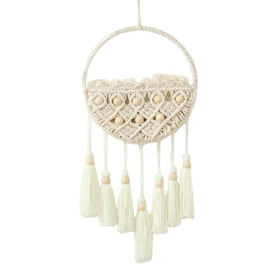 Boho 100% Cotton Handmade Woven Flower Holder Wall Hanging Macrame Decor Plant Hangers