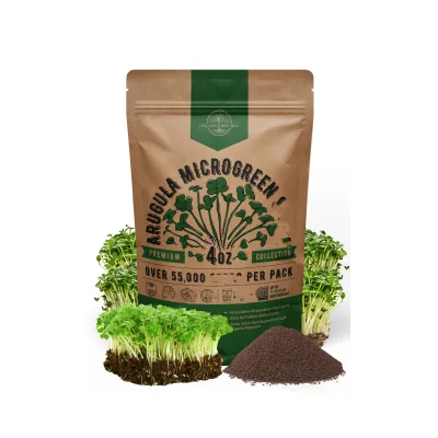 Set of 4 oz Arugula Sprouting and Microgreens Kits That  You Can Plant Fresh Microgreens Year-Round