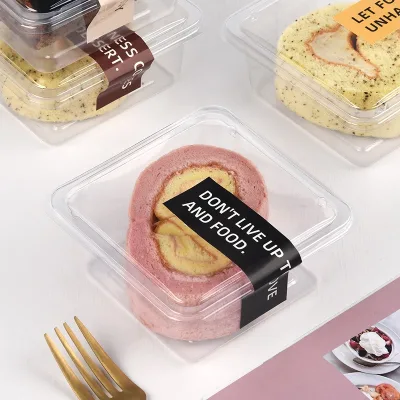 Crystal PET Eco-Friendly Airtight Clamshell Package Box Odor Resistant Food Contact Compliant Macaron Cookie Muffin Patisserie